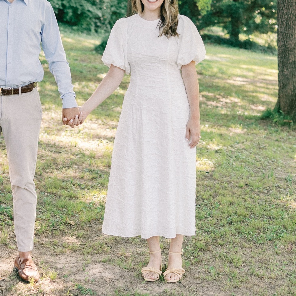 Elliat White Puff Sleeve Dress
